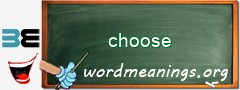 WordMeaning blackboard for choose